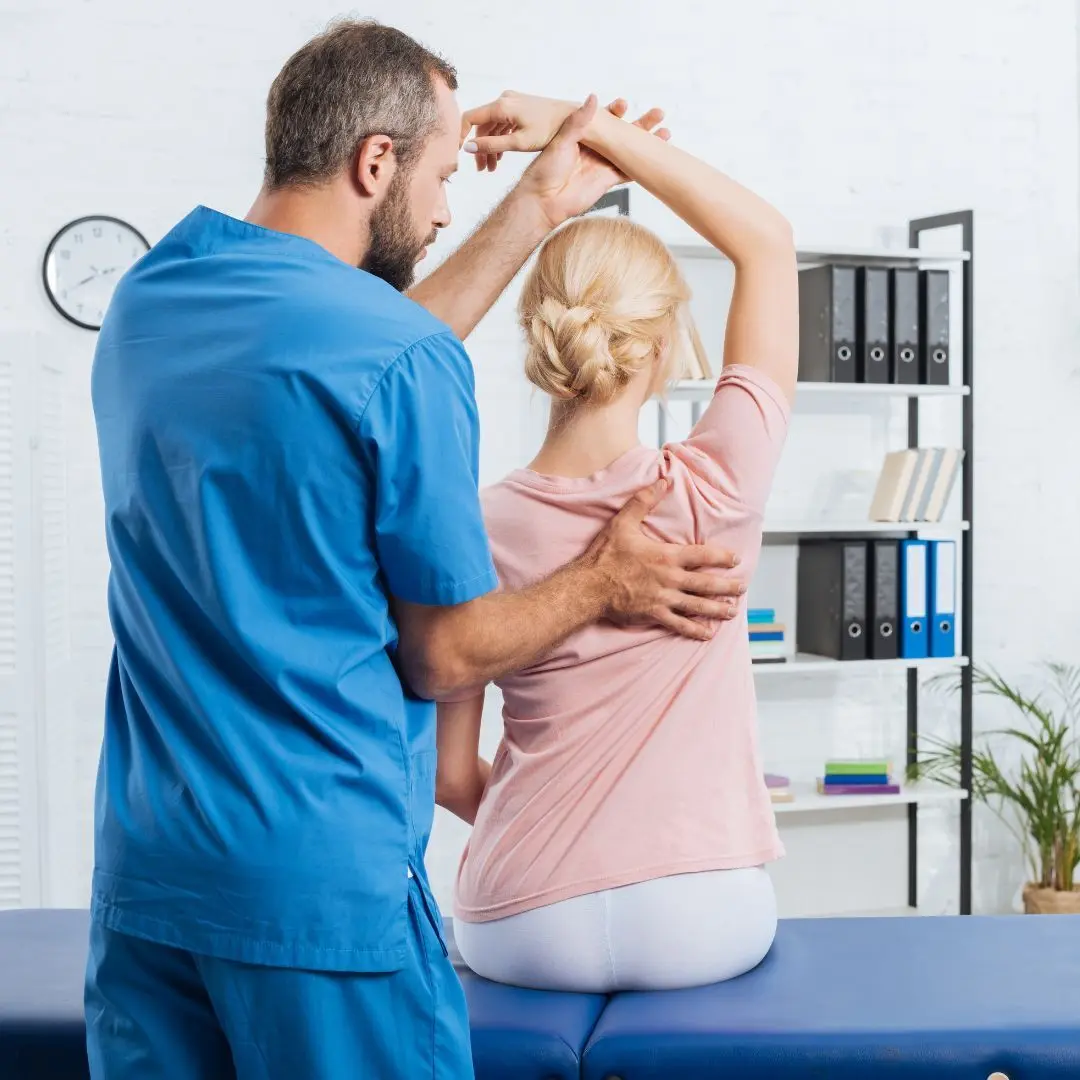 Spinal compression or nerve-related discomfort Back traction therapy relieving spinal compression and nerve pressure