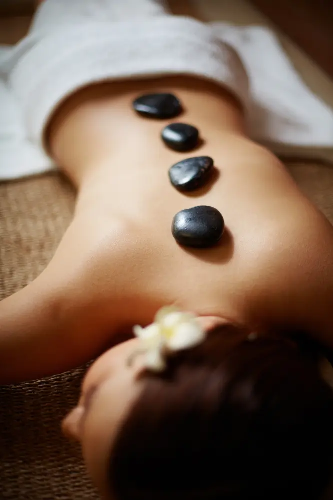 General fatigue Relaxed client after hot stone therapy session Washington PA
